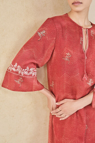Roisin Handcrafted Ajrakh Co-ord - Red, Red, image 6